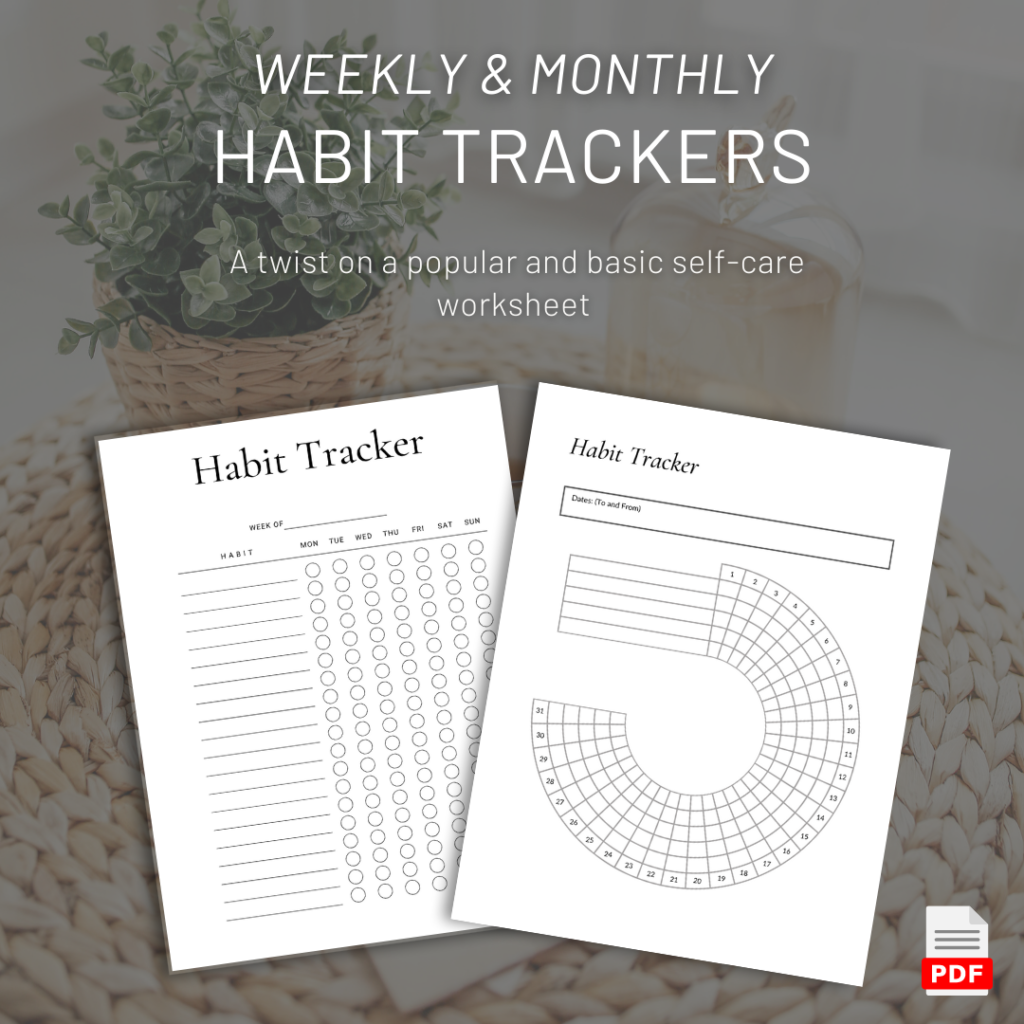 two free habit trackers for download or journal