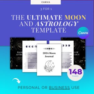 2024 Moon Journal and Planner Template Bundle