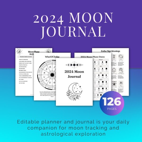 moon journal 2024, moon journal planner template, moon planner, moon phase template, moon phase bundle, astrology template planner, astrology planner for canva, canva moon journal template cheap, moon journal examples, moon journaling, The BEST CANVA TEMPLATE bundle to CREATE AND SELL your own 2024 moon journal and planner! Moon journaling for moon lovers or spiritual entrepreneurs.