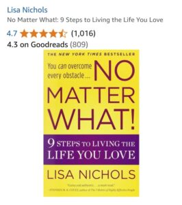 No Matter What! book cover by Lisa Nichols with bold yellow and purple text emphasizing resilience and success.